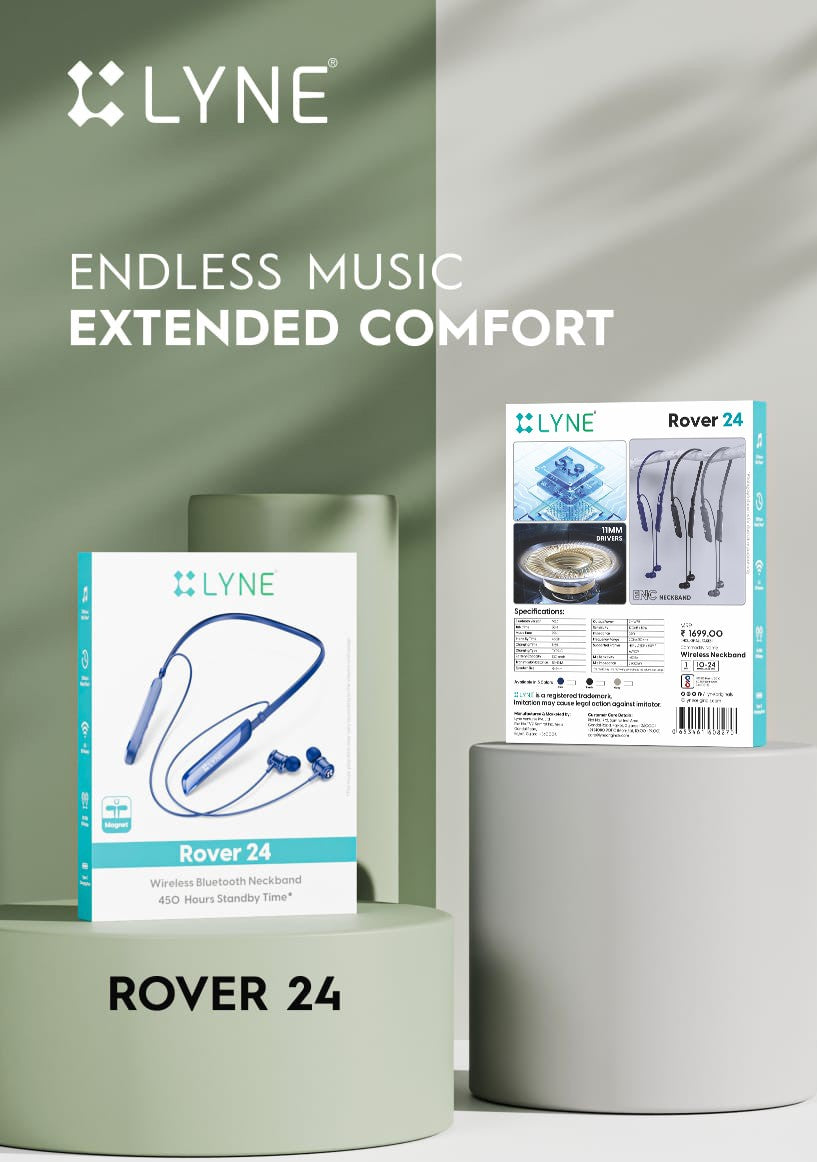 LYNE Rover 24- Wireless Bluetooth 24hrs Music Time. Bluetooth