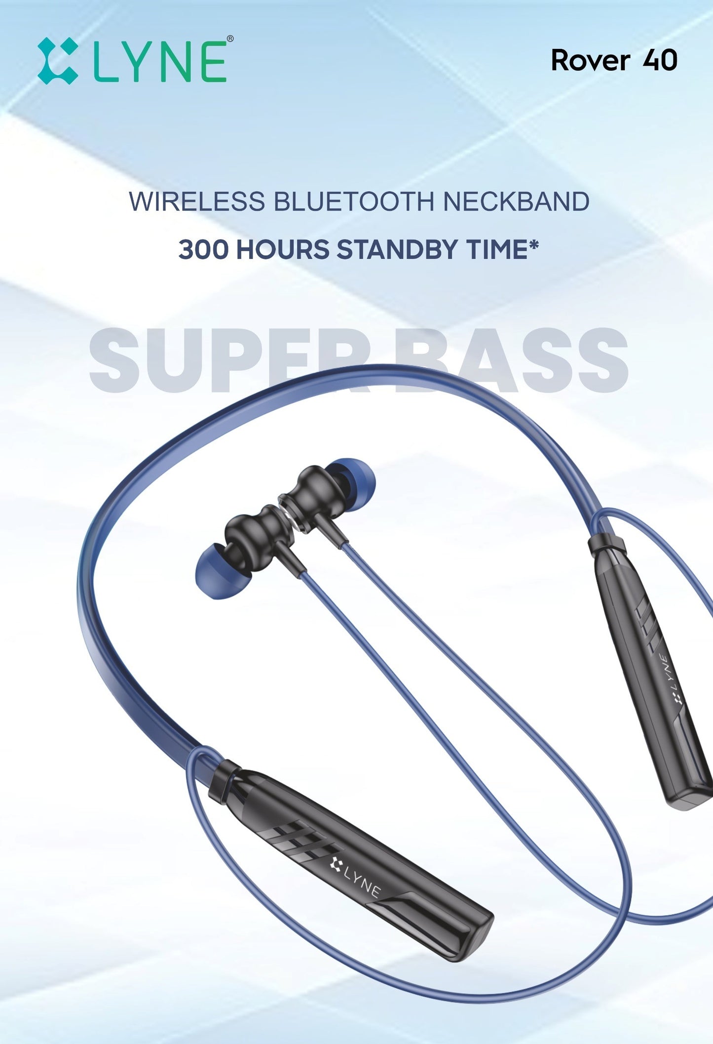 LYNE Rover 40- Super Bass 30hrs Music Time bluetooth neckband