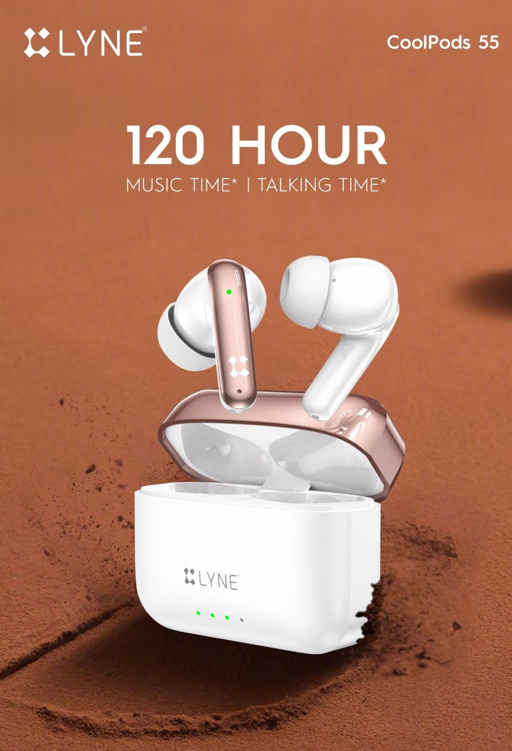 LYNE Coolpods 55- Bluetooth Earbuds with Gaming Mode, ENC Mic & 50 Hours Playtime" Bluetooth
