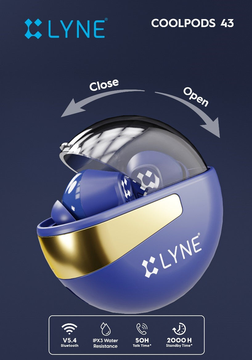 LYNE Coolpods 43 -True Wireless Earbuds with ENC Mic, Bluetooth 5.3, Deep Bass Bluetooth