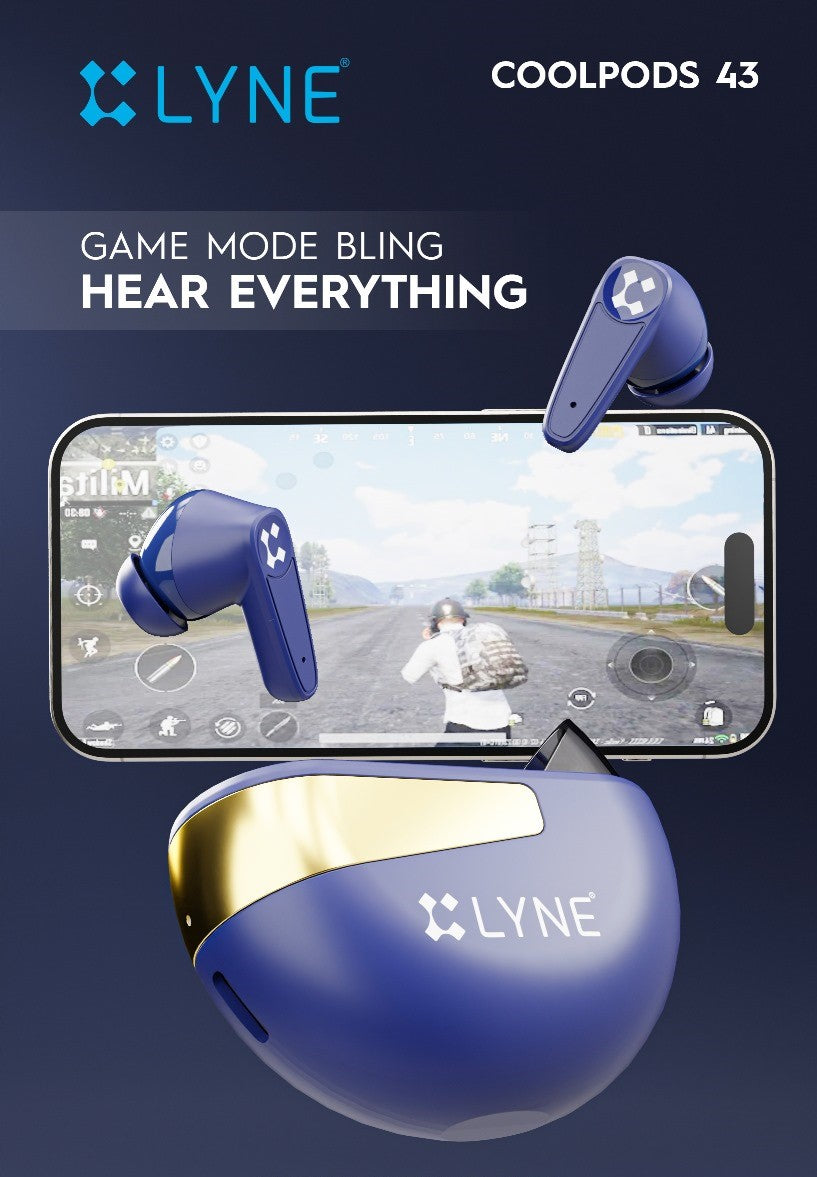 LYNE Coolpods 43 -True Wireless Earbuds with ENC Mic, Bluetooth 5.3, Deep Bass Bluetooth