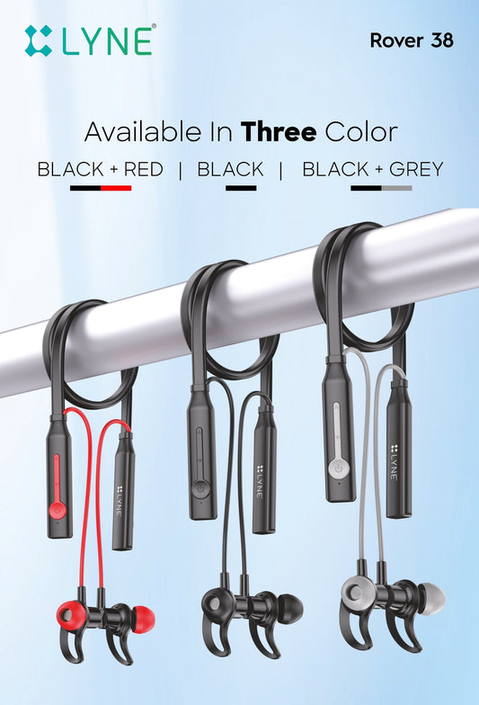 LYNE Rover 38- ENC Technology Super bass wireless bluetooth 300 hrs Standby Time. Bluetooth