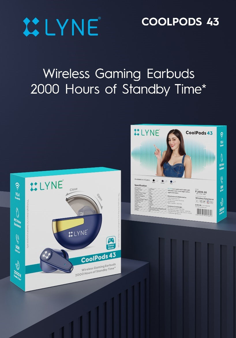 LYNE Coolpods 43 -True Wireless Earbuds with ENC Mic, Bluetooth 5.3, Deep Bass Bluetooth