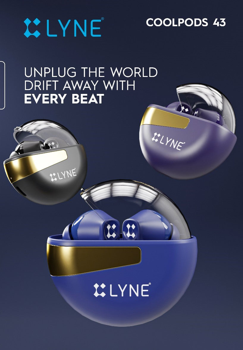 LYNE Coolpods 43 -True Wireless Earbuds with ENC Mic, Bluetooth 5.3, Deep Bass Bluetooth
