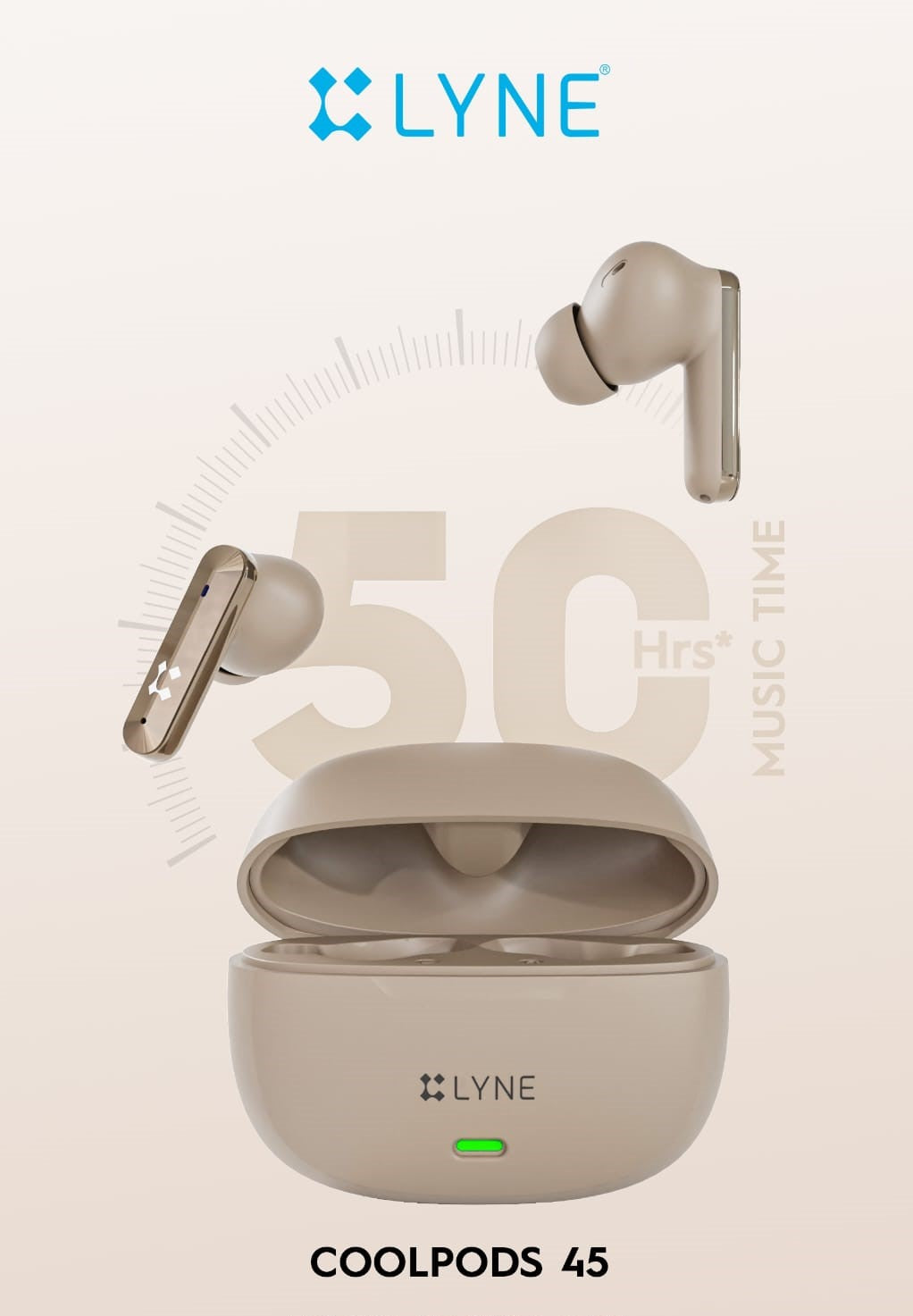 LYNE Coolpods 45 -True Wireless Earbuds with Deep Bass, ENC Mic & Upto 40H Playtime Bluetooth